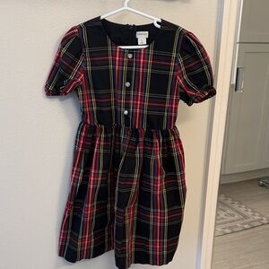 Cat & Jack Multicolor Plaid Puff Sleeve Dress